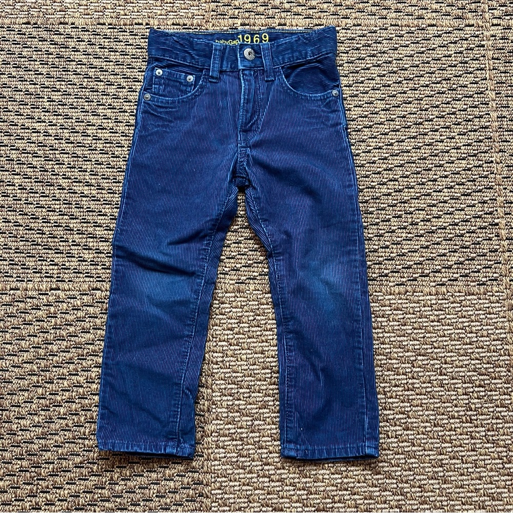 Baby Gap 1969 Toddler Boys Corduroy Pants | Straight Leg | Navy Blue | Size 3T